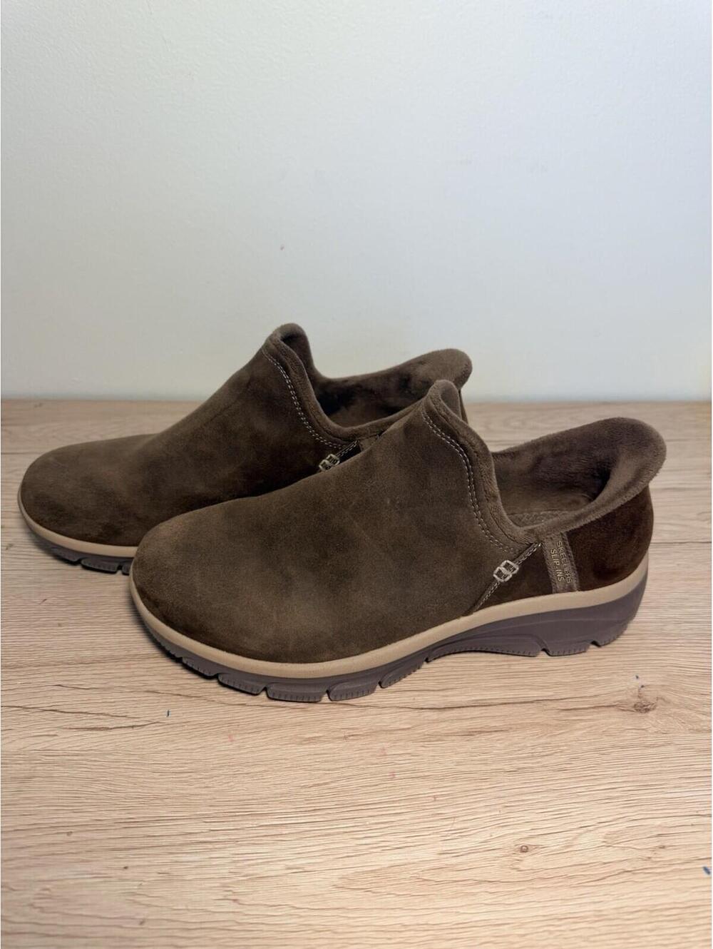 Skechers Easy Going Slip In Ankle Boots Modern Hour Relaxed Women's Sz 9 Brown